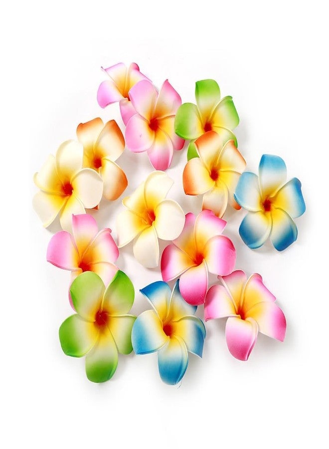 Qintreesify 10Pcs Multicolor Hawaii Plumeria Flower Clips Hawaiian Flowers Hair Barrettes Beach Party Hair Clips Artificial Tropical Flower Hairpins for Wedding Hair Accessories (7cm) - Image 1